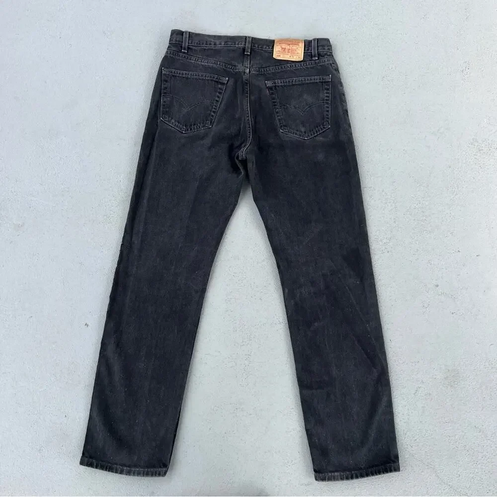 Vintage 90s Levi’s 505 regular fit straight leg jeans black 36x34